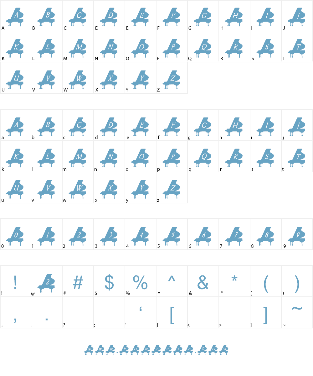 101! Baby Grand Font Character